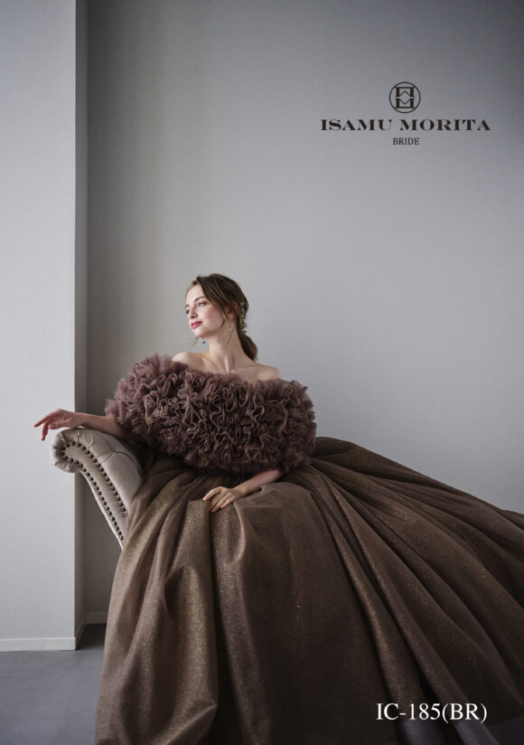 ito fukuoka ロングドレス ブラウン　リネンドレス 福岡市内にある演奏会ドレス、ロングドレス、ウェディングドレスの販売